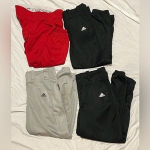 3 Adidas Boys Baseball Pants 1 Champro Girls Softball Pants